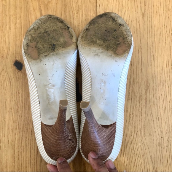 Guess by Marciano leather and textile peep toe heels - Picture 7 of 7